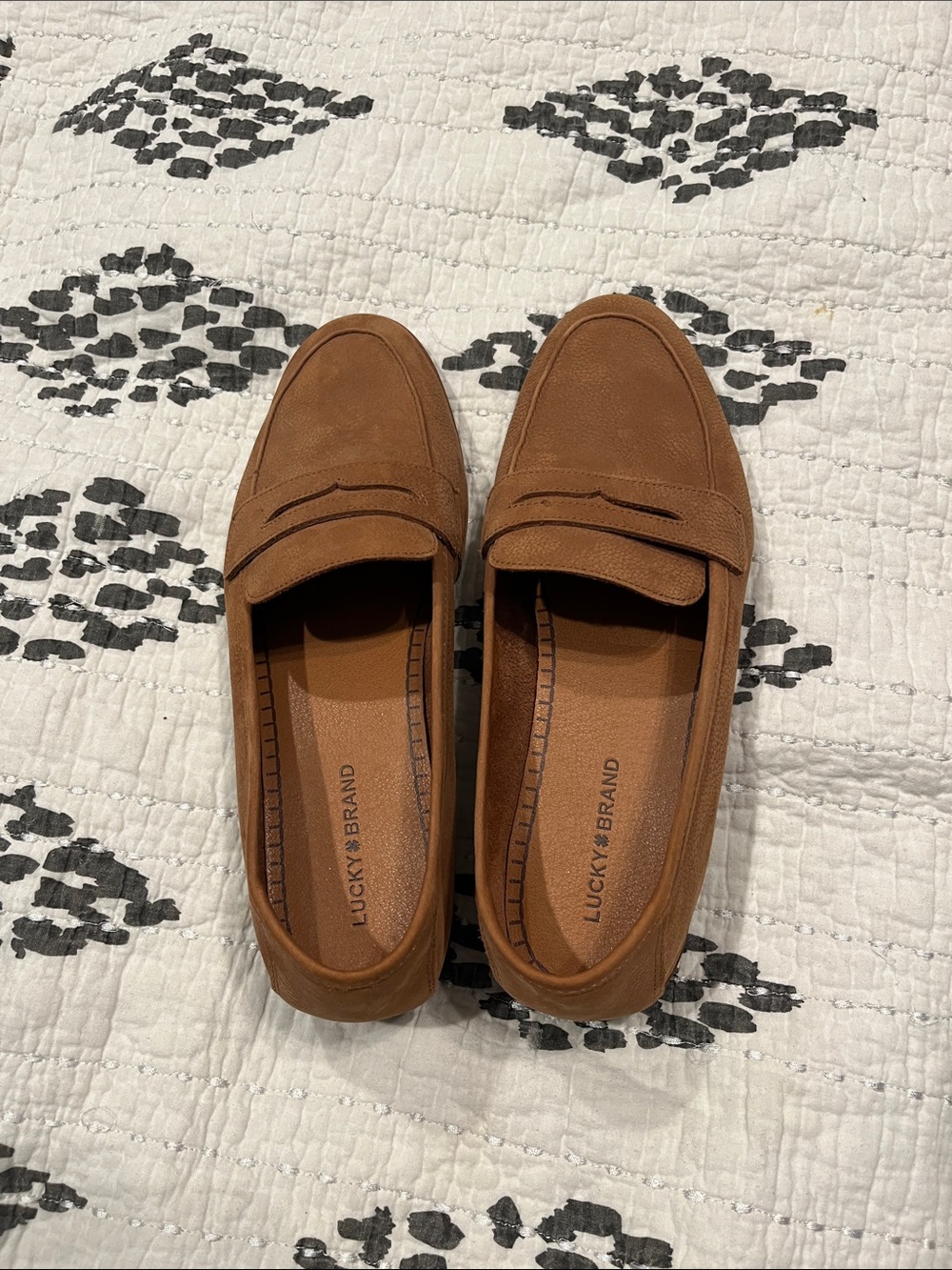 Lucky Brand Brown Suede Penny Loafers